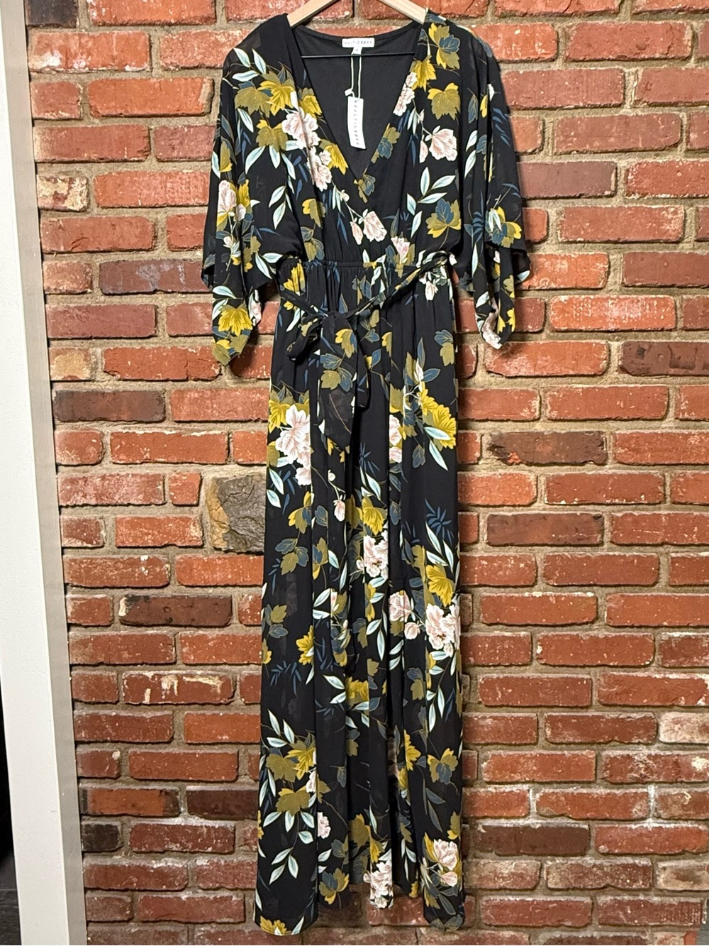 Baltic Born Kia Kimono Maxi Dress in Midnight Floral Size XL NWT